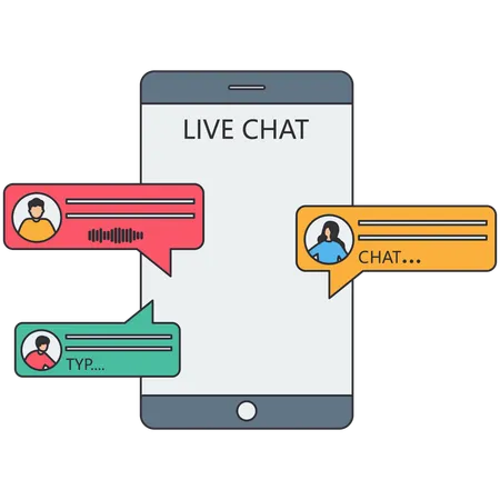 People chatting on live support  Illustration