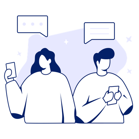 People chatting on phone  Illustration