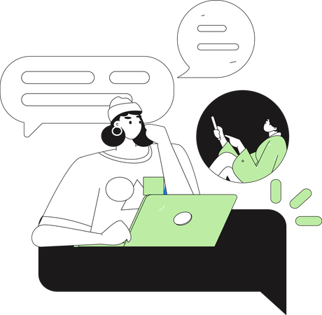 People chatting on social media  Illustration