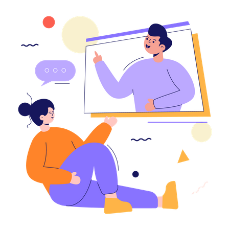 People chatting on video call  Illustration