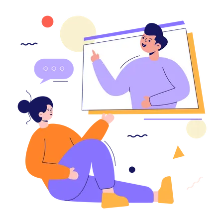 People chatting on video call  Illustration