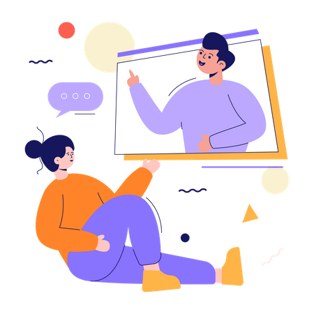 People chatting on video call  Illustration