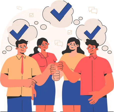People Check business deal  Illustration