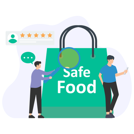 People Check Safe food  Illustration