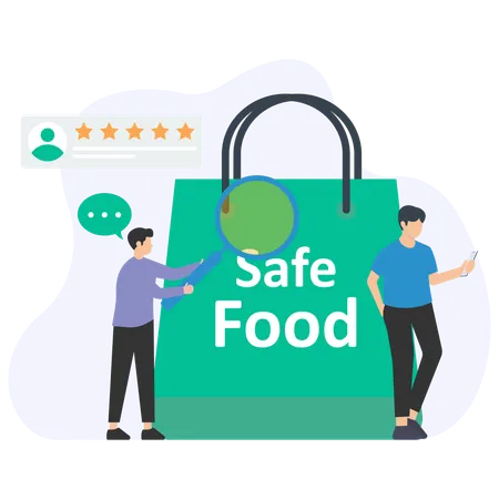 People Check Safe food  Illustration