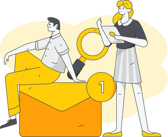 People checking job letter  Illustration