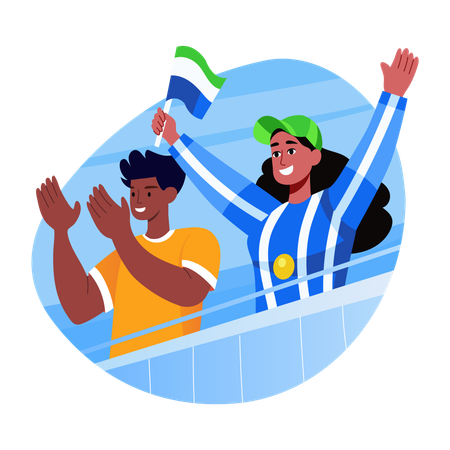 People cheering their favourite team  Illustration