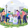 cleaning trash illustration free download