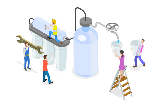 People Cleansing Liquid by Lowering Contamination  Illustration