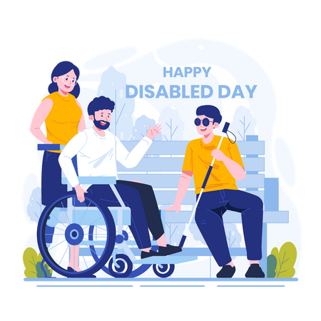 People commemorating disability day  Illustration