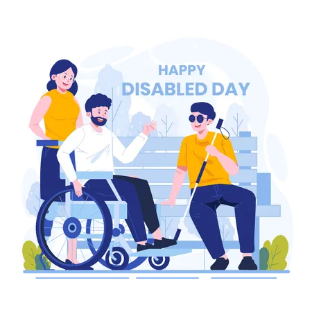 People commemorating disability day  Illustration