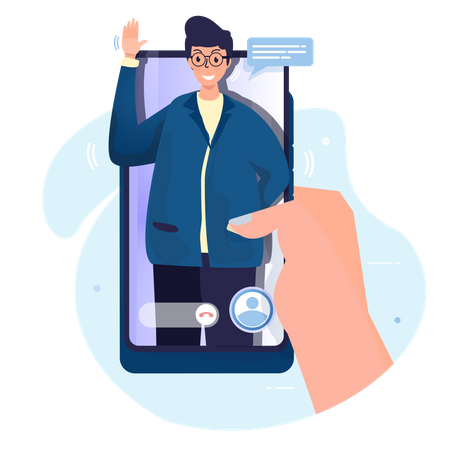 People communicate by video call Illustration