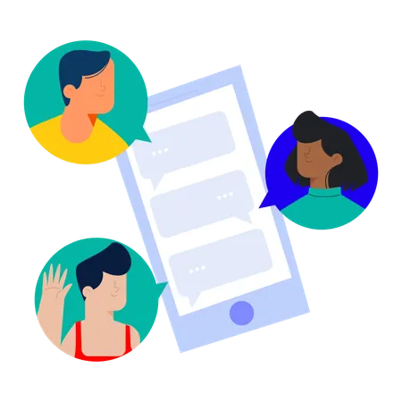 People communicate in group chat  Illustration