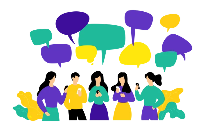 People Communicating  Illustration