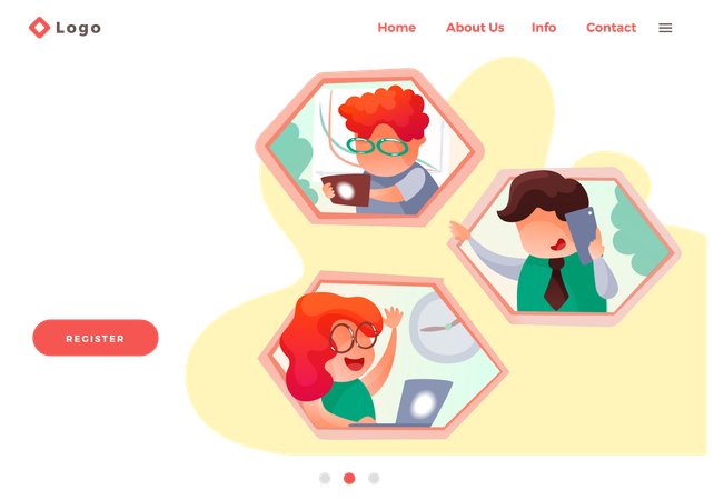 People communicating with each other through video call  Illustration