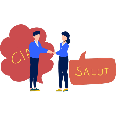 People congratulates for language learning  Illustration