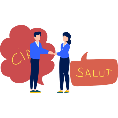 People congratulates for language learning  イラスト