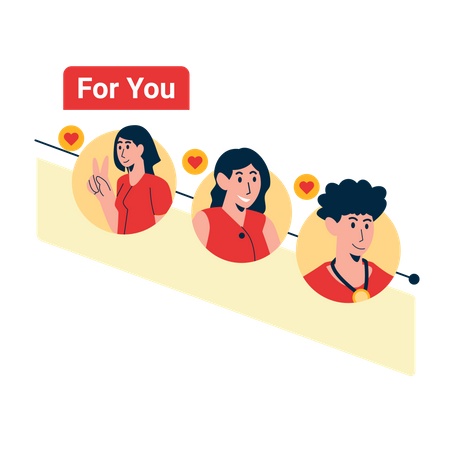 People connected through dating app  Illustration