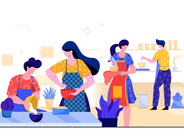 People cooking  Illustration