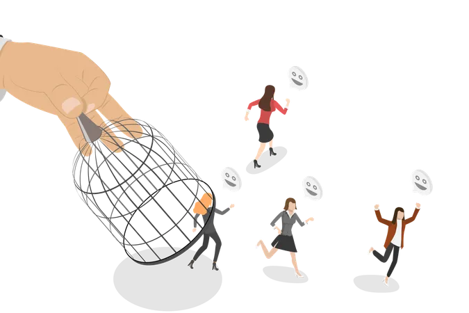 People Corporate Slavery  Illustration