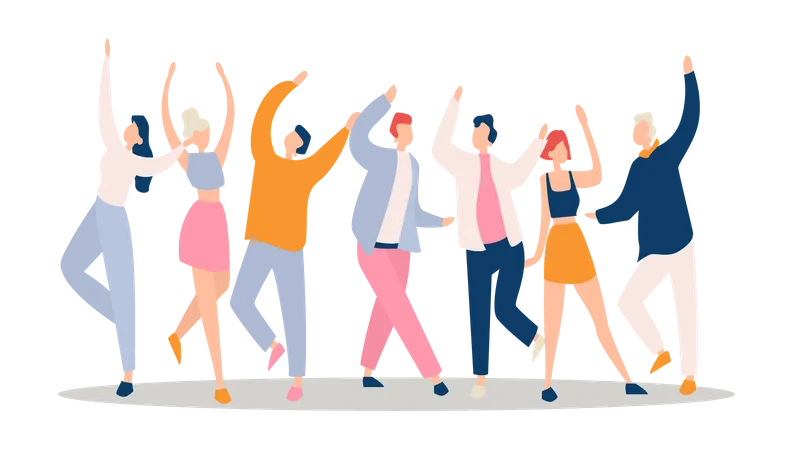 People dancing and celebrate  Illustration