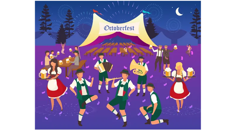 People dancing and celebrating festival  Illustration