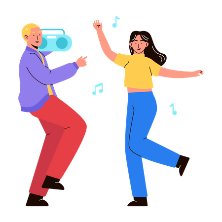 People Dancing in Party  Illustration