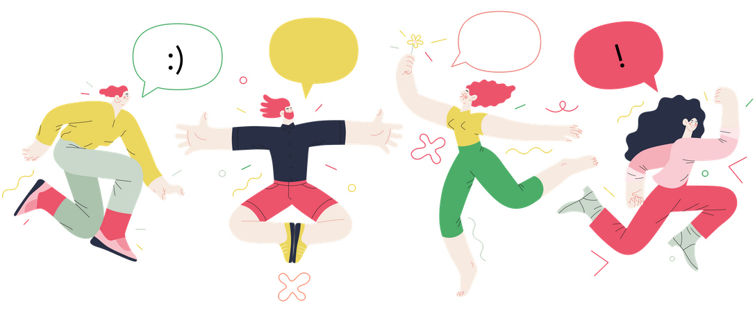 People dancing in their  Illustration