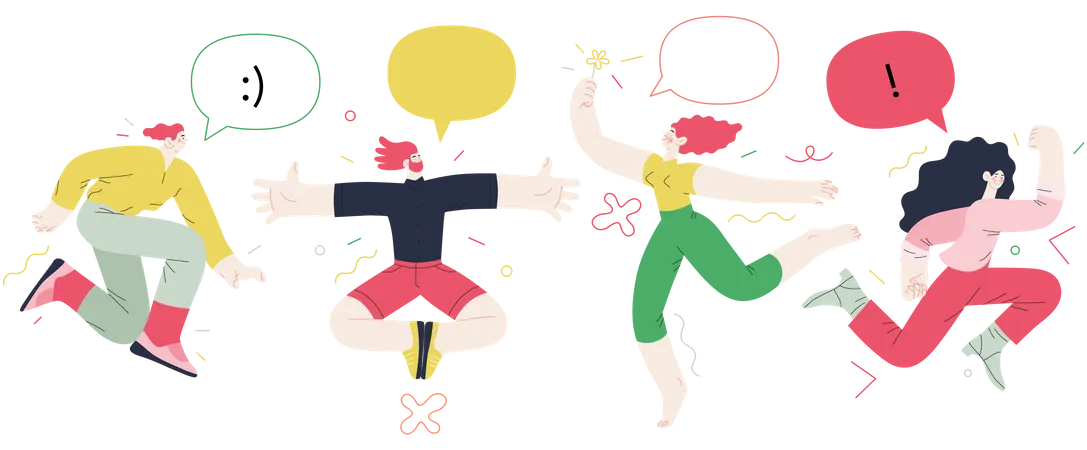 People dancing in their  Illustration