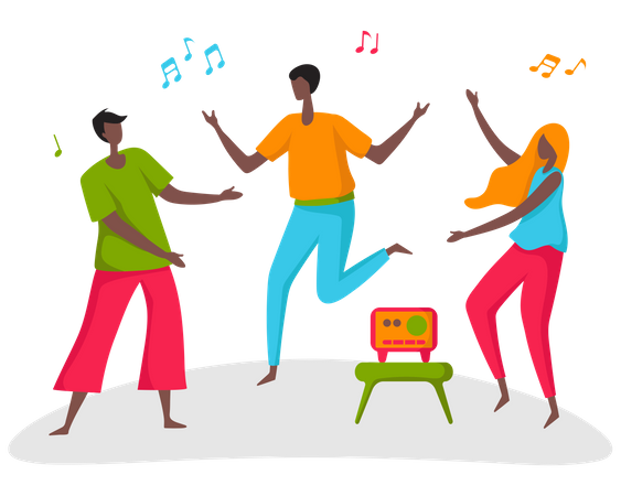 People dancing on festival  Illustration