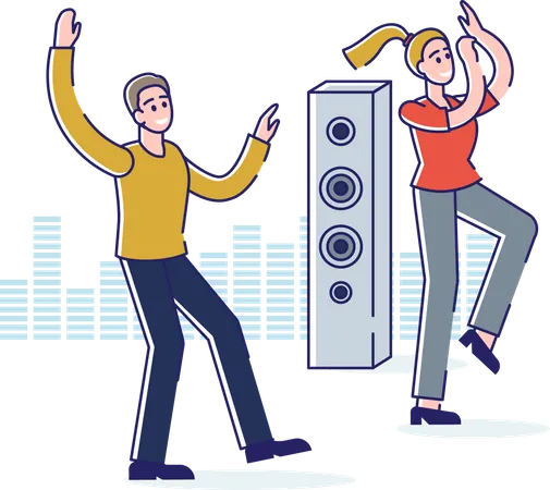 People dancing on music Illustration