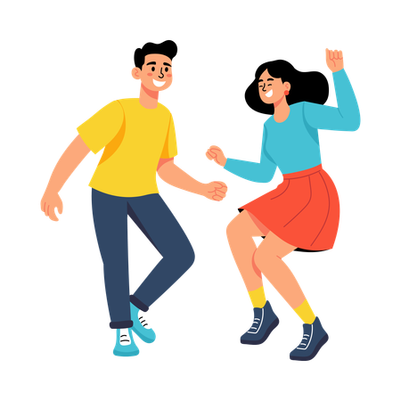 People Dancing together  Illustration