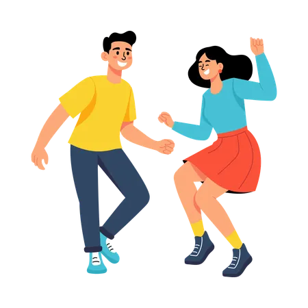 People Dancing together  Illustration