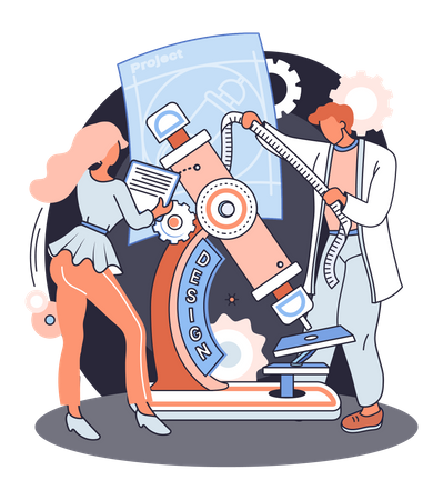 People develop medical equipment  Illustration