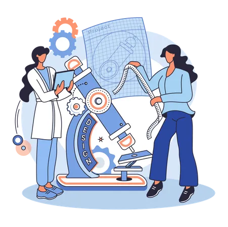 People develop medical equipment  Illustration