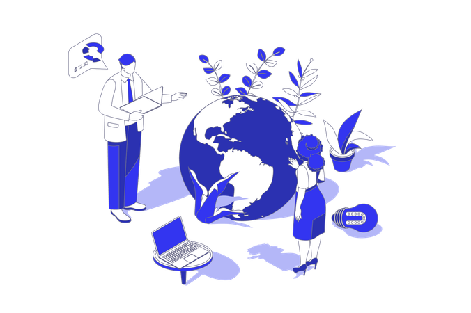 People developing global business  Illustration