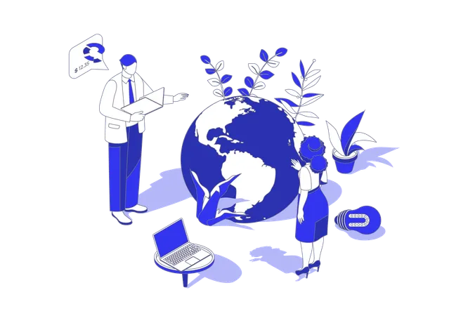 People developing global business  Illustration