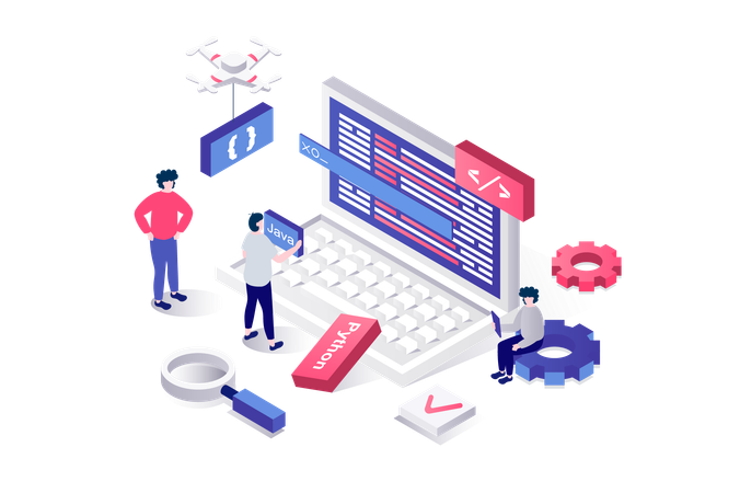 People developing new software  Illustration
