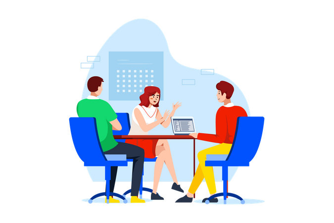 People Discuss About Business Solution  Illustration