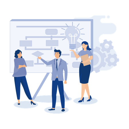 People discuss business idea  Illustration