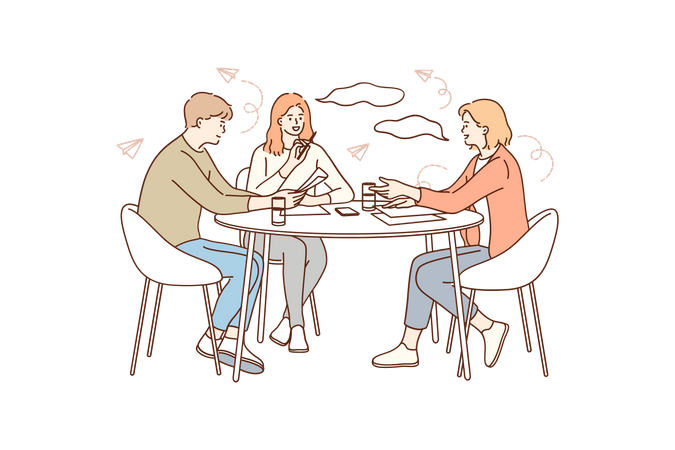 People discuss together  Illustration