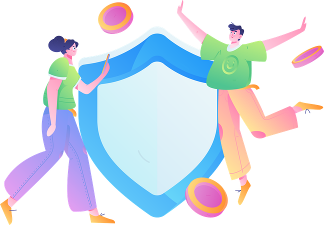 People do secure shopping  Illustration