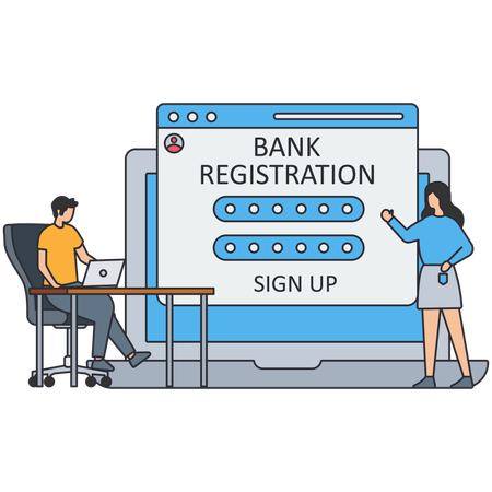 People doing account registration  Illustration