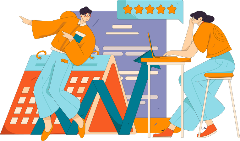 People doing affiliate marketing  Illustration