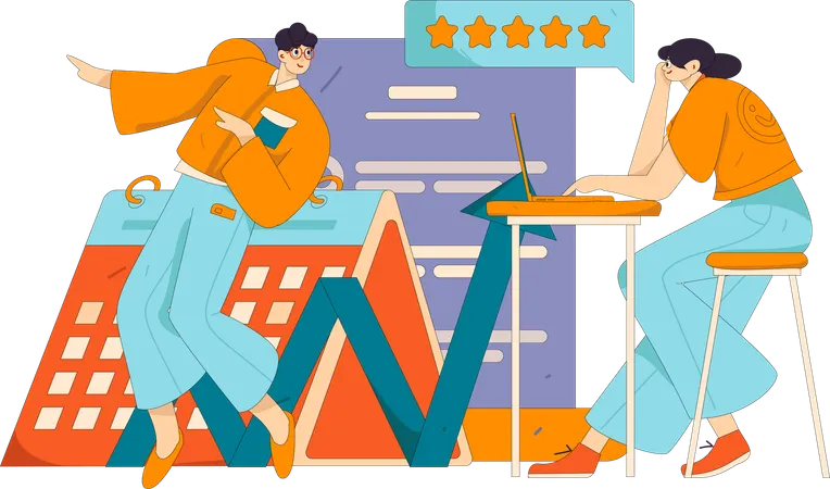 People doing affiliate marketing  Illustration