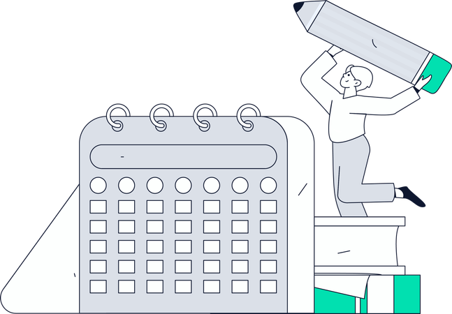 People doing agenda organisation  Illustration