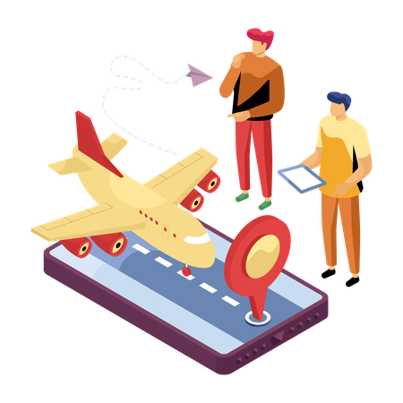 People doing air transport delivery  Illustration