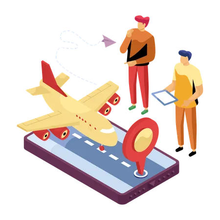 People doing air transport delivery  Illustration