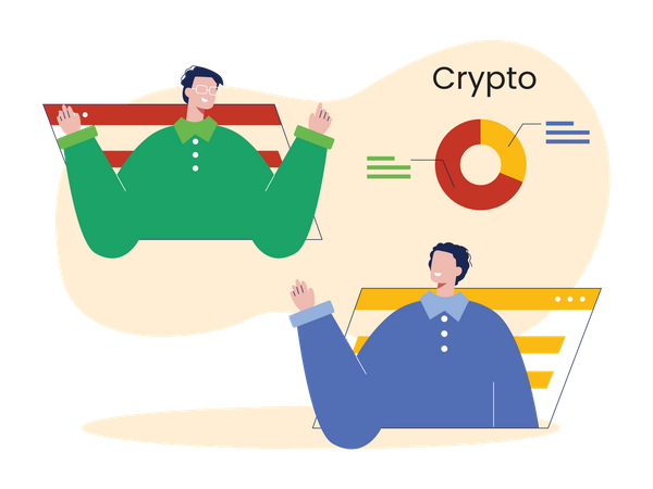 People doing analysis on crypto  Illustration