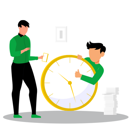 People doing best work in working hour  Illustration